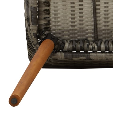 9-częściowy zestaw jadalny do ogrodu szary polirattan