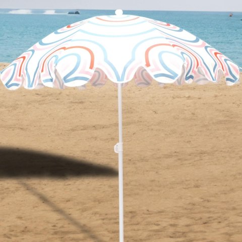 PARASOL PLAŻOWO OGRODOWY 160CM PASEK NIEBIESKO RÓŻOWY