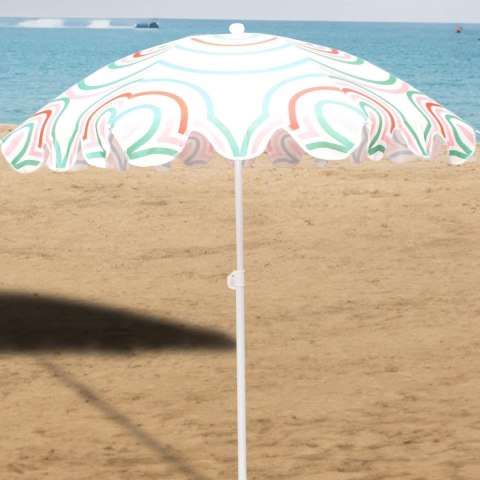 PARASOL PLAŻOWO OGRODOWY 160CM POMARAŃCZOWO ZIELONY
