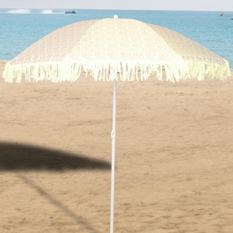 PARASOL PLAŻOWO OGRODOWY Z FRĘDZLAMI 174CM ŻÓŁTY