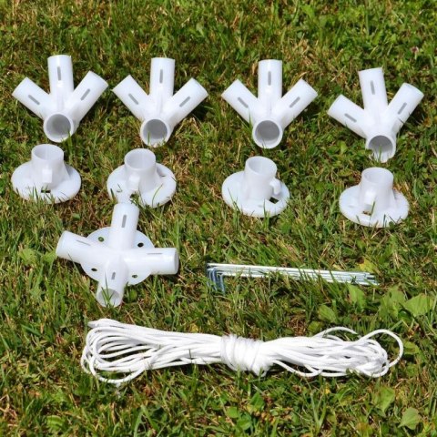 Namiot imprezowy 3×3 m - biały PE, 2 ścianki z oknami