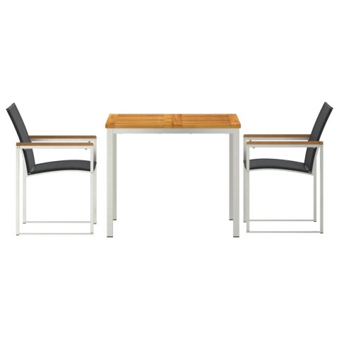 Zestaw do jadalni 3-Częściowy z litego drewna akacjowego