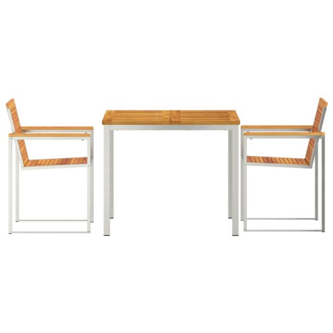 Zestaw do jadalni w ogrodzie 3-elementowy Lite drewno akacjowe