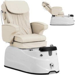 Fotel podologiczny do pedicure z funkcją masażu brodzikiem - kremowy