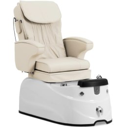 Fotel podologiczny do pedicure z funkcją masażu brodzikiem - kremowy