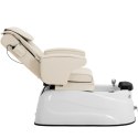 Fotel podologiczny do pedicure z funkcją masażu brodzikiem - kremowy