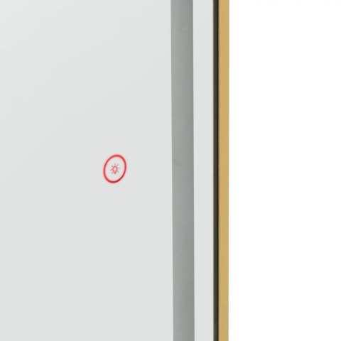 Konsola konsoleta fryzjerska lustro z oświetleniem LED owalne 180 x 70 cm - złote