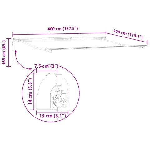 Automatyczna markiza chowana wielokolorowa 400x350 cm