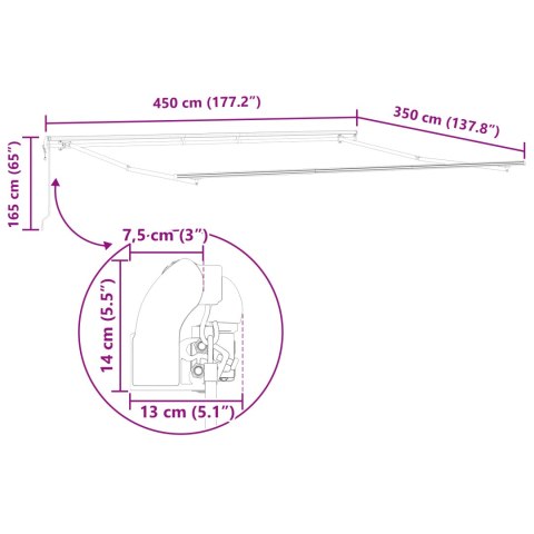 Chowana markiza Pomarańczowa i brązowa 450x350 cm