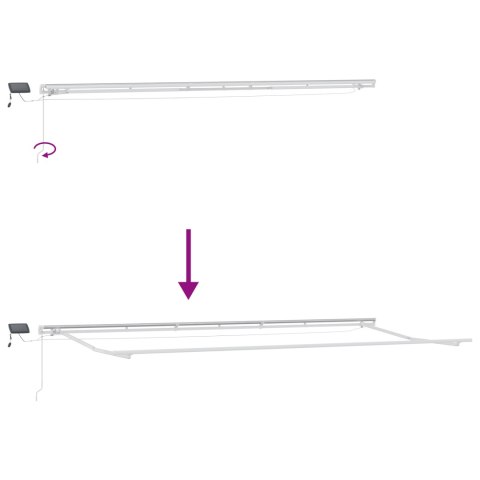 Ręczna markiza z paskami LED 600x300 cm