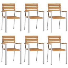 Składane Krzesła Ogrodowe 6 szt. 54.5x56x89 cm Lite drewno tekowe