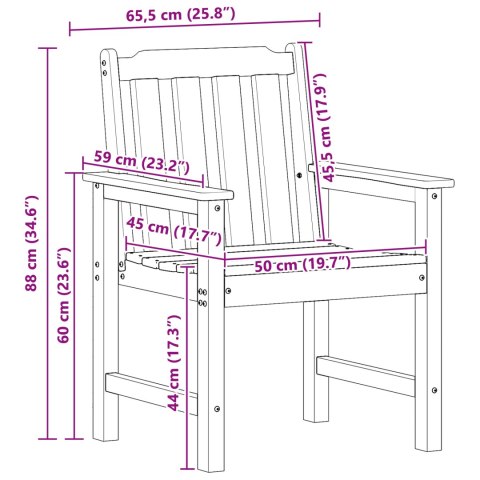 Krzesełka do jadalni w ogrodzie 4 szt. Białe 65,5x55,5x88 cm HDPE