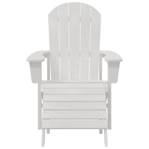 Krzesła Adirondack z podnóżkami 2 szt. Białe HDPE