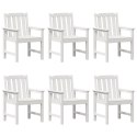 Krzesła jadalniane 6 szt. Białe 65.5x55.5x88 cm HDPE
