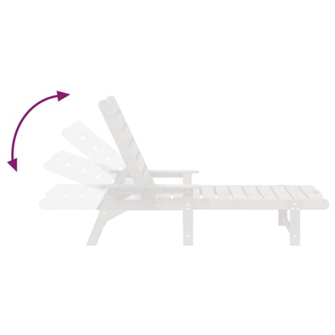 3-częściowy zestaw leżaków ogrodowych Biały HDPE