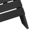 Krzesła Adirondack z podnóżkami 2 szt Czarne HDPE
