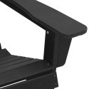 Krzesła Adirondack z podnóżkami 2 szt Czarne HDPE