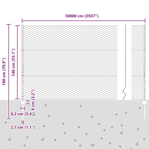 Słupy ogrodzeniowe 22 szt. U-Channel 140 cm Stal ocynkowana