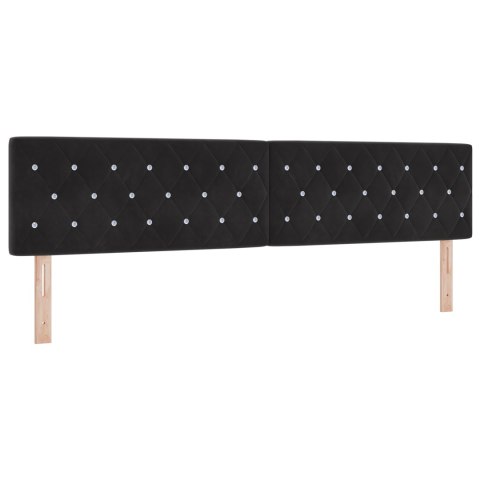 Łóżko Box Spring z materacem Czarny 200x200 cm Aksamit