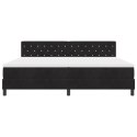 Łóżko Box Spring z materacem Czarny 200x200 cm Aksamit