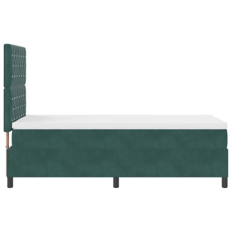 Łóżko Box Spring z Materacem Ciemno Zielone 100x200 cm Aksamit
