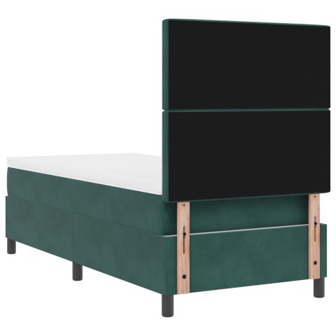 Łóżko Box Spring z Materacem Ciemno Zielone 100x200 cm Aksamit