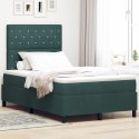 Łóżko Box Spring z materacem ciemnozielone 120x200 cm aksamit