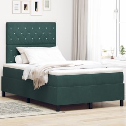 Łóżko Box Spring z materacem ciemnozielone 120x200 cm aksamit