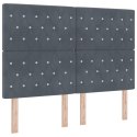 Łóżko Box Spring z Materacem Ciemnoszary 140x200 cm Aksamit
