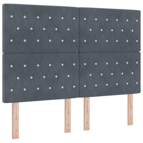 Łóżko Box Spring z Materacem Ciemnoszary 140x200 cm Aksamit