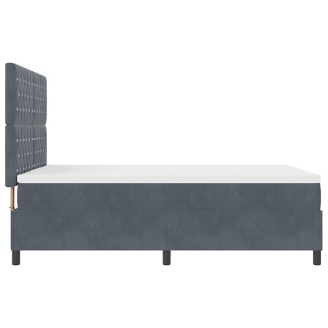 Łóżko Box Spring z Materacem Ciemnoszary 140x200 cm Aksamit