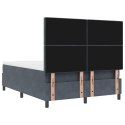 Łóżko Box Spring z Materacem Ciemnoszary 140x200 cm Aksamit