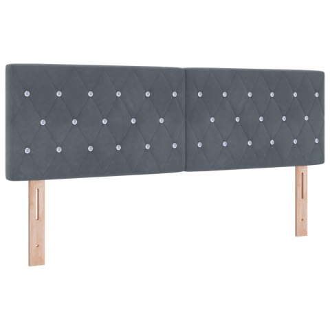 Łóżko Box Spring z Materacem Ciemnoszare 160x200 cm Aksamit