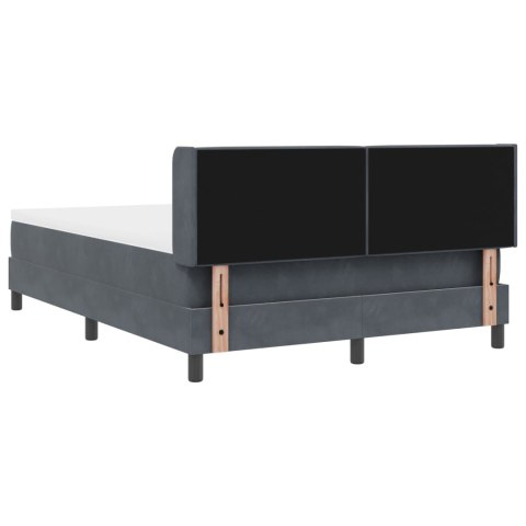 Łóżko Box Spring z Materacem Ciemnoszare 160x200 cm Aksamit