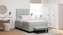 Łóżko Box Spring z materacem i ławką Jasnoszare 120x190 cm