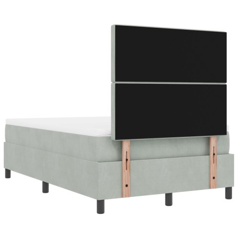 Łóżko Box Spring z materacem i ławką Jasnoszare 120x190 cm
