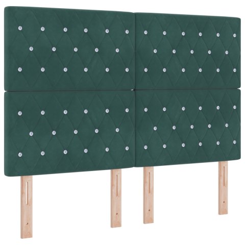 Łóżko box spring z materacem i ławką Zielone 140x190 cm Aksamit