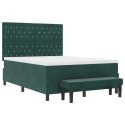 Łóżko box spring z materacem i ławką Zielone 140x190 cm Aksamit
