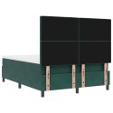 Łóżko box spring z materacem i ławką Zielone 140x190 cm Aksamit