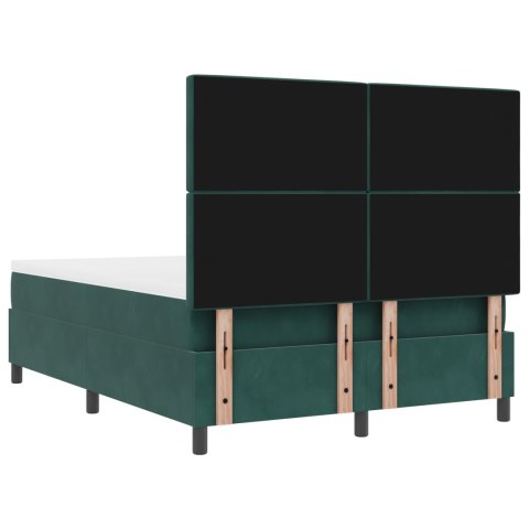 Łóżko box spring z materacem i ławką Zielone 140x190 cm Aksamit
