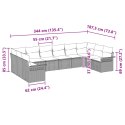 10-częściowy zestaw sof ogrodowych z poduszkami Czarny polirattan