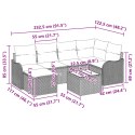 Zestaw kanap ogrodowych 7 części z poduszkami beżowy polirattan