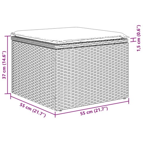 Zestaw sof ogrodowych 6-częściowy z poduszkami Czarny Rattan Poliester
