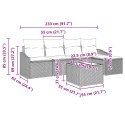5-częściowy Zestaw Sof Ogrodowych z Poduszkami z Czarnego Polirattanu