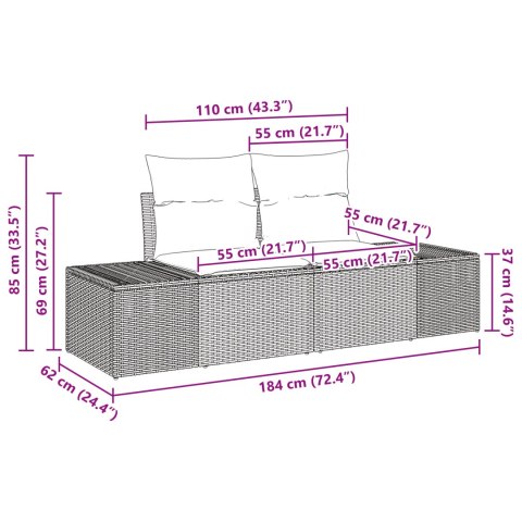 Zestaw Sof Ogrodowych 11 elementów z Poduszkami Beżowy Polirattan