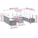 Zestaw mebli ogrodowych 10 części z poduszkami beżowy polirattan