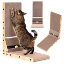 Drapak tekturowy dla kota narożny kartonowy legowisko z zabawką Petsi
