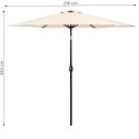 Duży parasol ogrodowy skośny łamany z korbą 6 żeber beżowy 270 cm MultiGarden