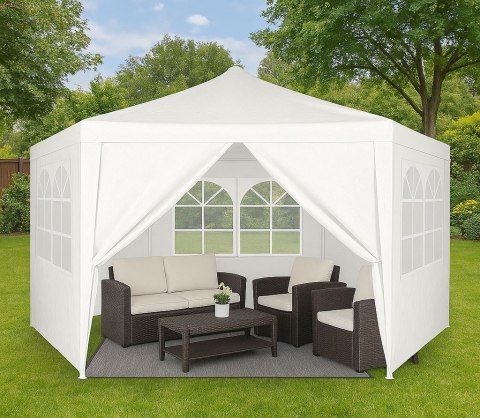 Namiot pawilon ogrodowy handlowy 2x2x2 m z oknami biały MultiGarden