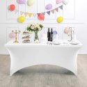 Obrus uniwersalny pokrowiec na stół cateringowy 240 cm 8FT biały elastyczny MultiGarden
